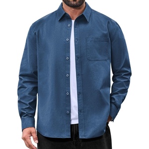 image:imageCOOFANDY Mens Long Sleeve Denim Shirts Jacket Casual Button Down Jean ShirtCaptains Blue