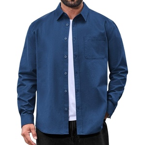 image:imageCOOFANDY Mens Long Sleeve Denim Shirts Jacket Casual Button Down Jean ShirtDark Blue