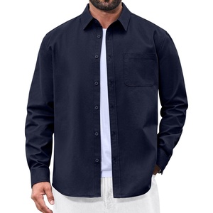 image:imageCOOFANDY Mens Long Sleeve Denim Shirts Jacket Casual Button Down Jean ShirtNavy Blue