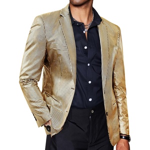 image:imageCOOFANDY Mens Metallic Jacket Casual Sport Coat 70s Party Disco Outfits01gold