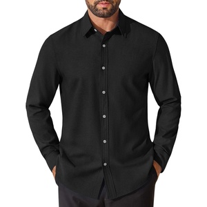 image:imageCOOFANDY Mens Oxford Shirt Cotton Long Sleeve RegularFit Dress Shirt Wrinkle Free Casual Button Down ShirtsBlack
