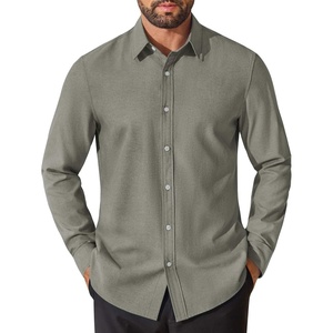 image:imageCOOFANDY Mens Oxford Shirt Cotton Long Sleeve RegularFit Dress Shirt Wrinkle Free Casual Button Down ShirtsGreen