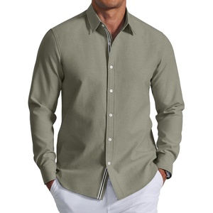 image:imageCOOFANDY Mens Oxford Shirt Long Sleeve Casual Button Down Dress ShirtArmy Green