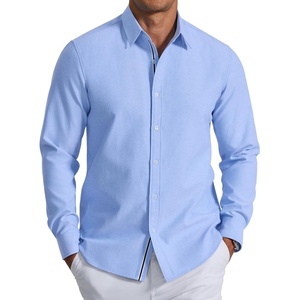 image:imageCOOFANDY Mens Oxford Shirt Long Sleeve Casual Button Down Dress ShirtLight Blue