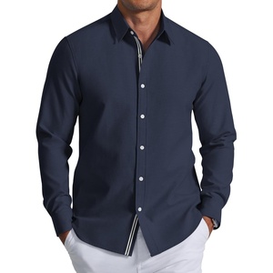 image:imageCOOFANDY Mens Oxford Shirt Long Sleeve Casual Button Down Dress ShirtNavy Blue
