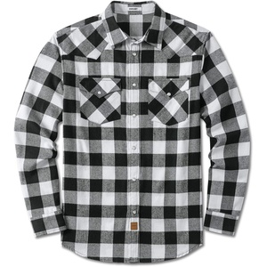 image:imageCOOFANDY Mens Plaid Flannel Shirts Long Sleeve Western Pearl Snap Shirts Fall Button Down Shirt for MenBlack White