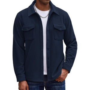 image:imageCOOFANDY Mens Polar Fleece Shirt Jacket Long Sleeve Casual Button Down Shirts Shacket with PocketsNavy Blue
