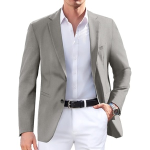 image:imageCOOFANDY Mens Sport Coat Regular Fit Lightweight Blazer Jacket Two ButtonLight Grey