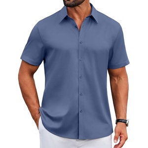 image:imageCOOFANDY Mens Untucked Dress Shirts Short Sleeve Casual Button Down ShirtCaptain Blue