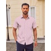 image:imageCOOFANDY Men Button Down Shirt Short Sleeve Casual Shirts Printed Dress Shirt with PocketPink Flower