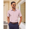 image:imageCOOFANDY Men Button Down Shirt Short Sleeve Casual Shirts Printed Dress Shirt with PocketPink Flower