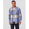 image:imageCOOFANDY Men Flannel Shirt Casual Button Down Shirt Jacket Long Sleeve Plaid Shirts with PocketsBlue White Plaid