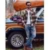 image:imageCOOFANDY Men Flannel Shirt Casual Button Down Shirt Jacket Long Sleeve Plaid Shirts with PocketsBrown Plaid