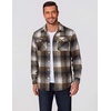 image:imageCOOFANDY Men Flannel Shirt Casual Button Down Shirt Jacket Long Sleeve Plaid Shirts with PocketsBrown Plaid