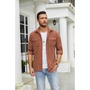 image:imageCOOFANDY Mens Button Down Waffle Shirt Jacket Casual Long Sleeve Shacket Lightweight Overshirts with Flap PocketsCaramel