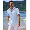 image:imageCOOFANDY Mens Casual Short Sleeve Button Down Summer Beach Shirt Lightweight Textured Wrinkle Free Untucked ShirtsAngel Falls