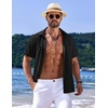 image:imageCOOFANDY Mens Casual Short Sleeve Button Down Summer Beach Shirt Lightweight Textured Wrinkle Free Untucked ShirtsBlack