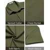 image:imageCOOFANDY Mens Casual Short Sleeve Button Down Summer Beach Shirt Lightweight Textured Wrinkle Free Untucked ShirtsChive