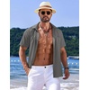 image:imageCOOFANDY Mens Casual Short Sleeve Button Down Summer Beach Shirt Lightweight Textured Wrinkle Free Untucked ShirtsGranite Gray