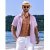 image:imageCOOFANDY Mens Casual Short Sleeve Button Down Summer Beach Shirt Lightweight Textured Wrinkle Free Untucked ShirtsLavender Frost