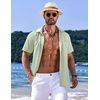image:imageCOOFANDY Mens Casual Short Sleeve Button Down Summer Beach Shirt Lightweight Textured Wrinkle Free Untucked ShirtsSea Foam