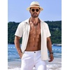 image:imageCOOFANDY Mens Casual Short Sleeve Button Down Summer Beach Shirt Lightweight Textured Wrinkle Free Untucked ShirtsWhite