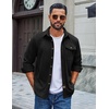 image:imageCOOFANDY Mens Corduroy Shirt Long Sleeve Button Down Casual Shirts JacketBlack