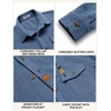 image:imageCOOFANDY Mens Corduroy Shirt Long Sleeve Button Down Casual Shirts JacketDenim Blue