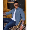 image:imageCOOFANDY Mens Corduroy Shirt Long Sleeve Button Down Casual Shirts JacketDenim Blue
