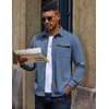 image:imageCOOFANDY Mens Corduroy Shirt Long Sleeve Button Down Casual Shirts JacketDenim Blue