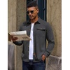 image:imageCOOFANDY Mens Corduroy Shirt Long Sleeve Button Down Casual Shirts JacketGray