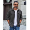image:imageCOOFANDY Mens Corduroy Shirt Long Sleeve Button Down Casual Shirts JacketGray