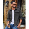 image:imageCOOFANDY Mens Corduroy Shirt Long Sleeve Button Down Casual Shirts JacketGray