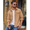 image:imageCOOFANDY Mens Corduroy Shirt Long Sleeve Button Down Casual Shirts JacketKhaki