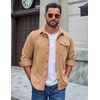 image:imageCOOFANDY Mens Corduroy Shirt Long Sleeve Button Down Casual Shirts JacketKhaki