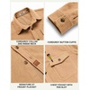 image:imageCOOFANDY Mens Corduroy Shirt Long Sleeve Button Down Casual Shirts JacketKhaki