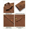 image:imageCOOFANDY Mens Corduroy Shirt Long Sleeve Button Down Casual Shirts JacketLight Brown