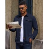 image:imageCOOFANDY Mens Corduroy Shirt Long Sleeve Button Down Casual Shirts JacketNavy Blue