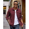 image:imageCOOFANDY Mens Corduroy Shirt Long Sleeve Button Down Casual Shirts JacketVine Red