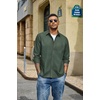 image:imageCOOFANDY Mens Denim Shirt Long Sleeve Button Down Casual Jean Shacket with PocketArmy Green
