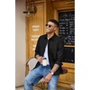 image:imageCOOFANDY Mens Denim Shirt Long Sleeve Button Down Casual Jean Shacket with PocketBlack