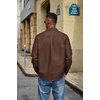 image:imageCOOFANDY Mens Denim Shirt Long Sleeve Button Down Casual Jean Shacket with PocketBrown