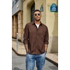 image:imageCOOFANDY Mens Denim Shirt Long Sleeve Button Down Casual Jean Shacket with PocketBrown