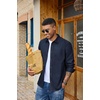 image:imageCOOFANDY Mens Denim Shirt Long Sleeve Button Down Casual Jean Shacket with PocketDark Indigo