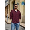 image:imageCOOFANDY Mens Denim Shirt Long Sleeve Button Down Casual Jean Shacket with PocketDark Red