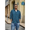 image:imageCOOFANDY Mens Denim Shirt Long Sleeve Button Down Casual Jean Shacket with PocketDemin Blue