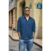 image:imageCOOFANDY Mens Denim Shirt Long Sleeve Button Down Casual Jean Shacket with PocketMedium Blue