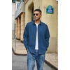 image:imageCOOFANDY Mens Denim Shirt Long Sleeve Button Down Casual Jean Shacket with PocketMedium Blue