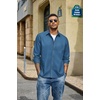 image:imageCOOFANDY Mens Denim Shirt Long Sleeve Button Down Casual Jean Shacket with PocketSlate Blue