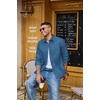 image:imageCOOFANDY Mens Denim Shirt Long Sleeve Button Down Casual Jean Shacket with PocketSlate Blue